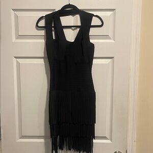 Gracia Black Fringe Mini Dress
